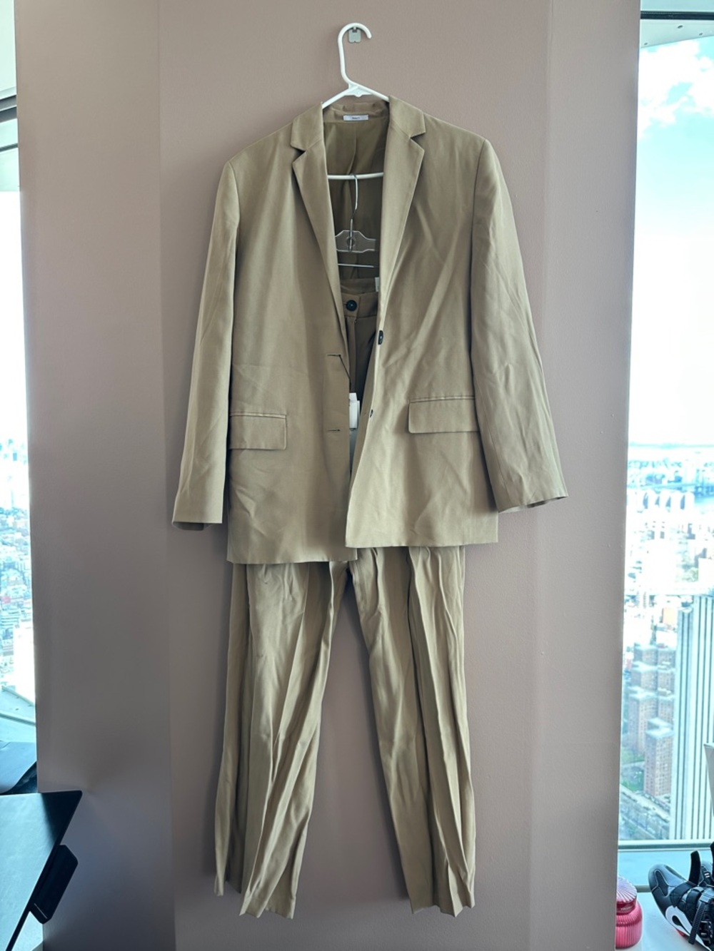Calvin Klein Camel Blazer and Trousers Set